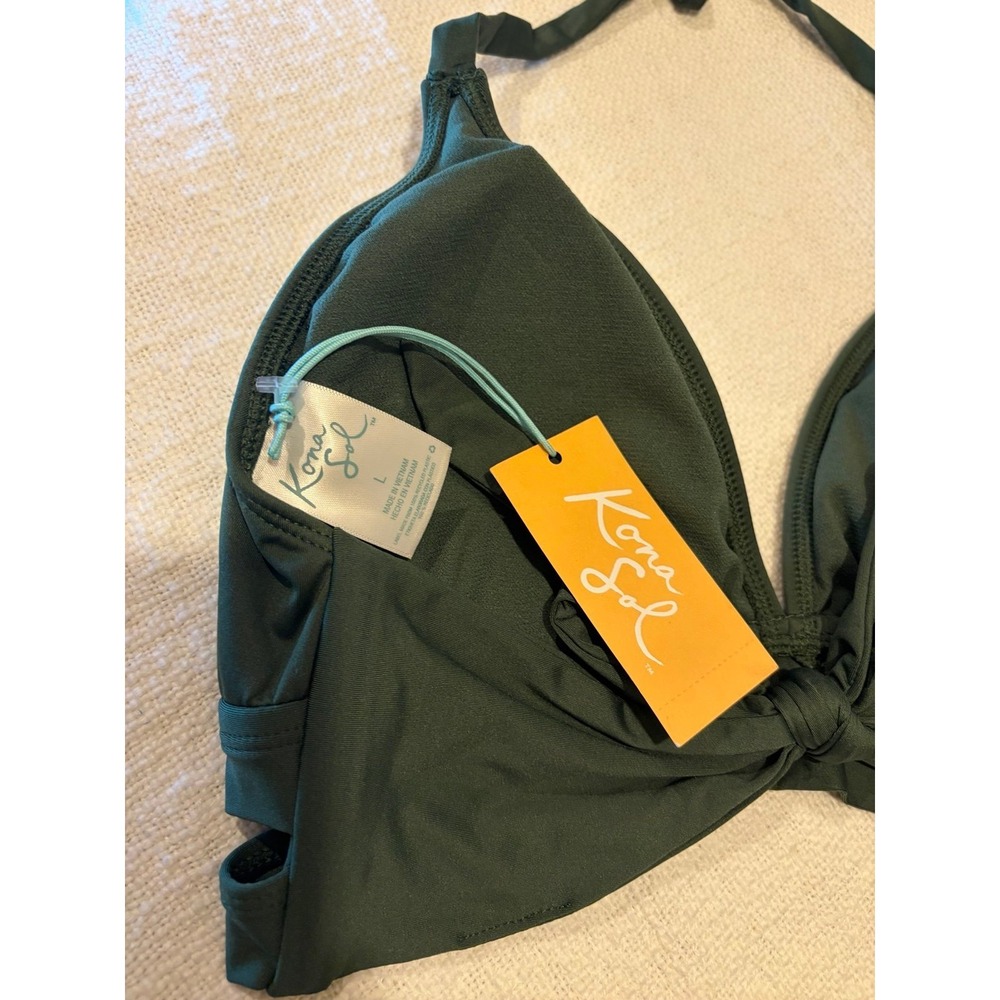 Kona sol 2 piece Bikini set - Bikini top halter tie & tropical bikini bottom L - Picture 5 of 5